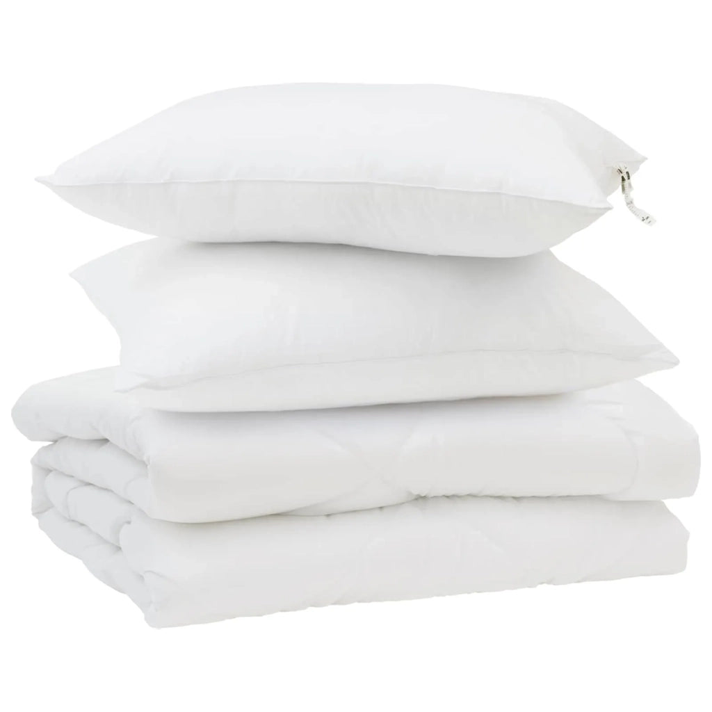 Piumone | Duvet Estivo con cuscino 3 pz Bianco Microfibra