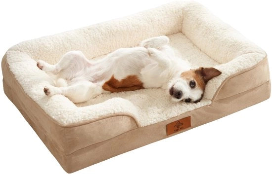 Letto per cani con schiuma ortopedica certificata | Letto per cani rimovibile e respirabile | Letto per cani per cani grandi, medi e piccoli | Copertura impermeabile (grande)