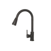 MISCELATORE RUBINETTO LAVELLO CUCINA ACCIAIO NERO OPACO + DOCCETTA ESTRAIBILE "KITCHEN" FERIDRAS
