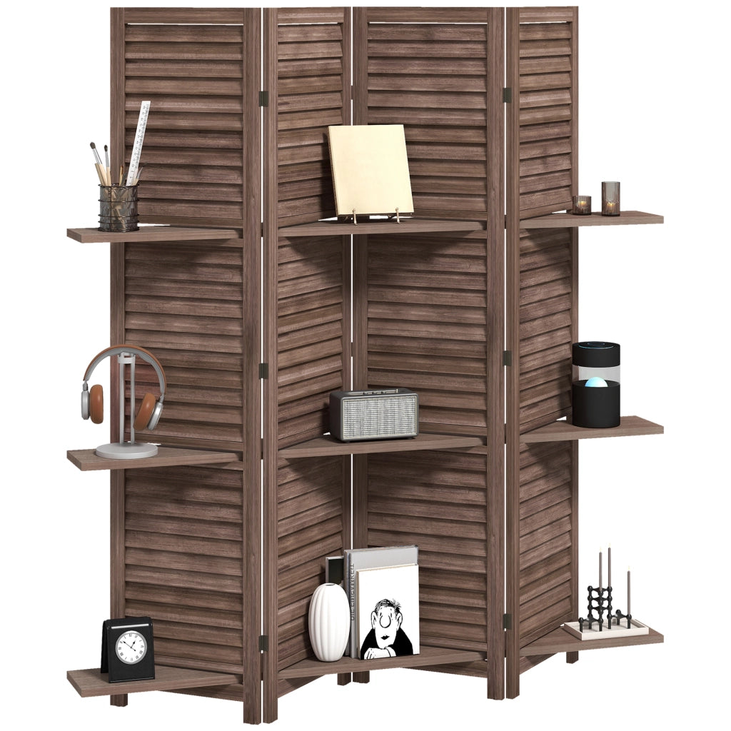 Paravento in legno 4 pannelli ¨C zephmum ¨C 160x170 cm noce
