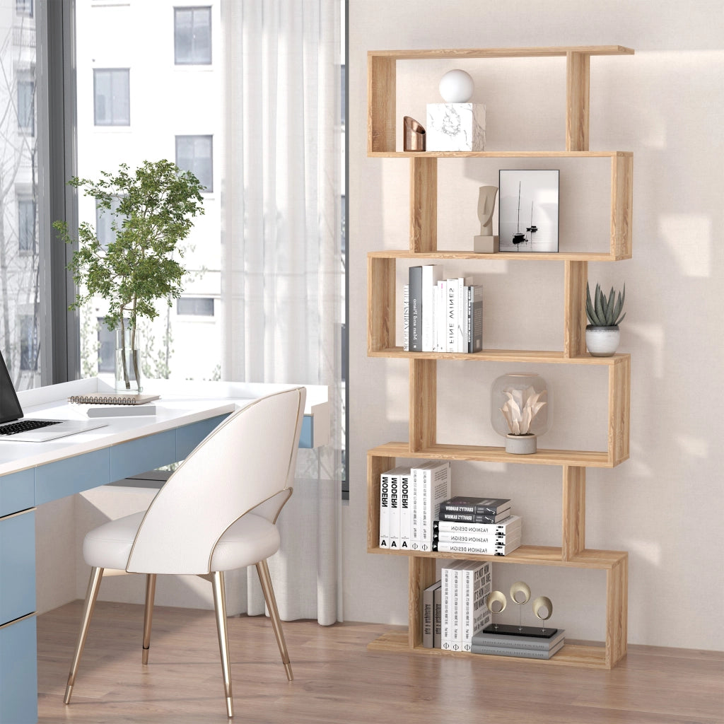 Libreria Scaffale Design Moderno ¨C Minimal ¨C Rovere Chiaro 80x23x192