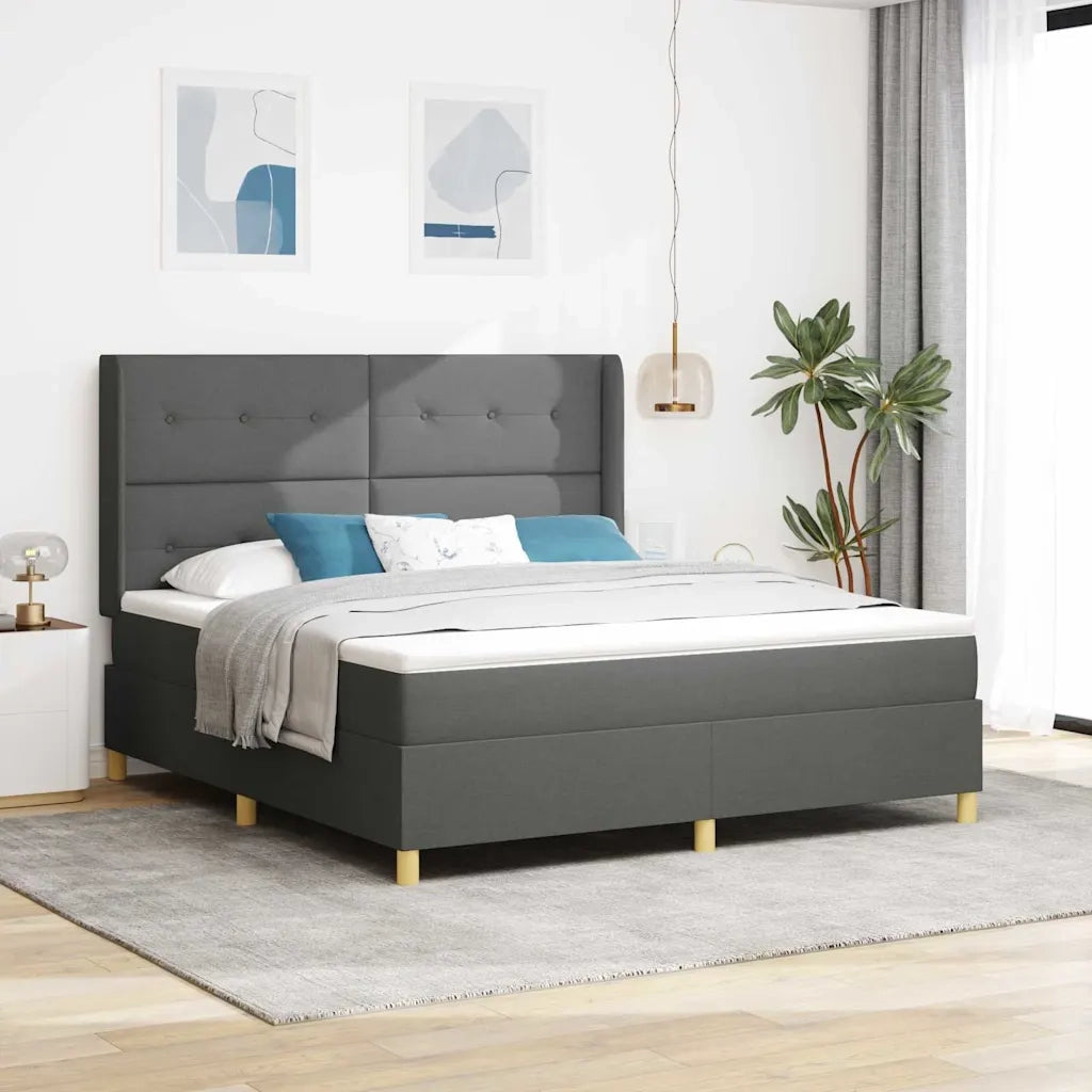 Letto a molle con strisce LED Grigio 180 x 200 cm Tessuto 3343708