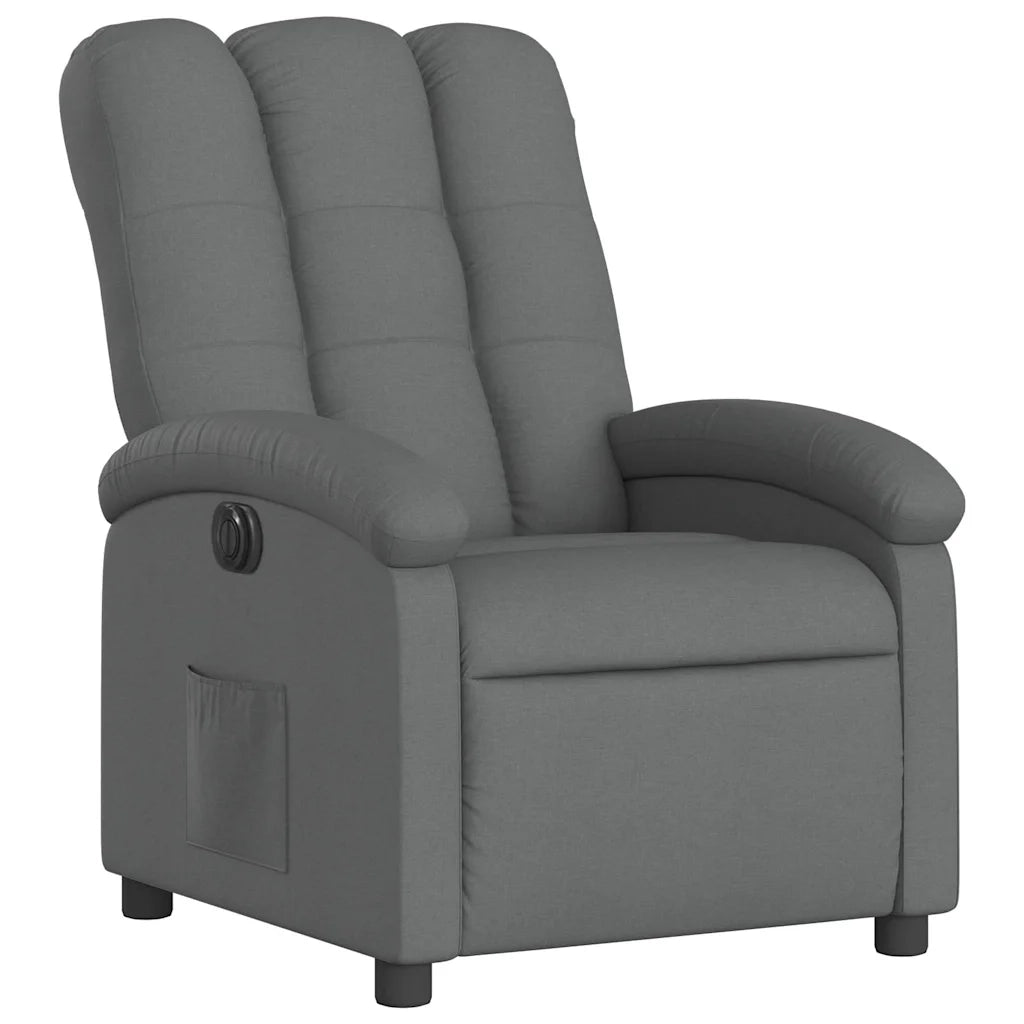 Poltrona Elettrica Reclinabile Grigio Scuro in Tessuto 3204069