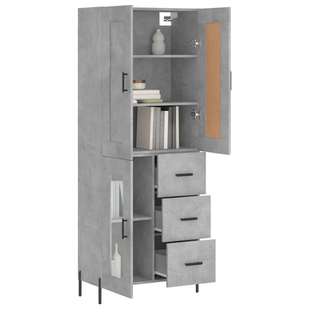 Credenza Grigio Cemento 69,5x34x180 cm in Legno Multistrato 3199949
