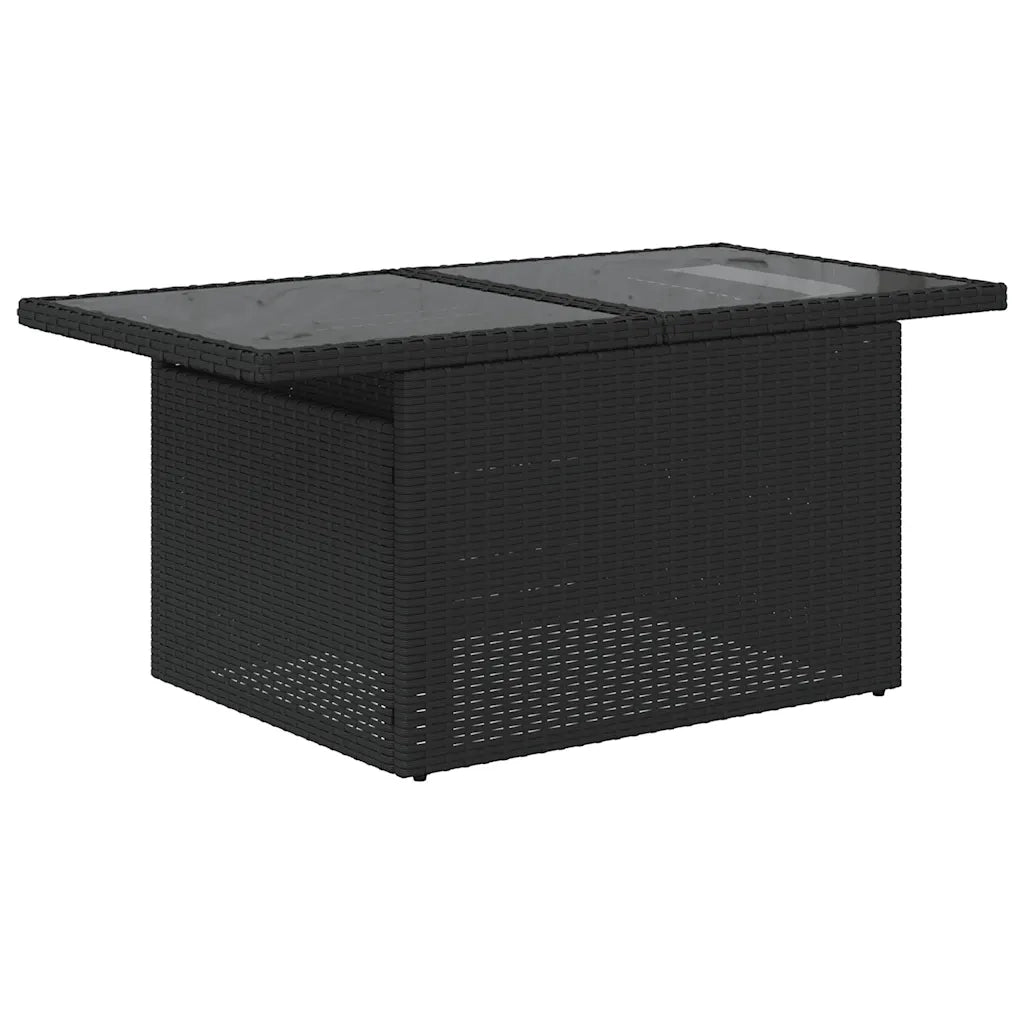 Set Divani da Giardino 9 pz con Cuscini Nero in Polyrattan 3327796