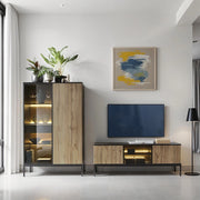 Komodee Set mobili soggiorno Laval Nero/Rovere 257x126x39 cm