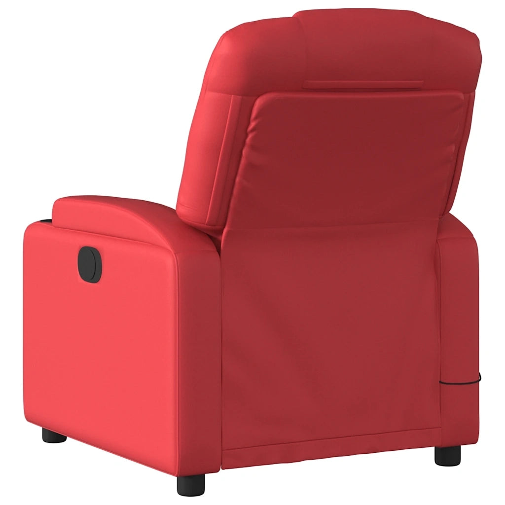 Poltrona Massaggio Elettrica Reclinabile Rosso Similpelle 3204428