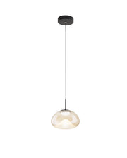 Brena - Lampada a sospensione singola cognac di Fabas Luce - Led 10W dimmerabile - Lampada da soffitto - Diametro 22cm