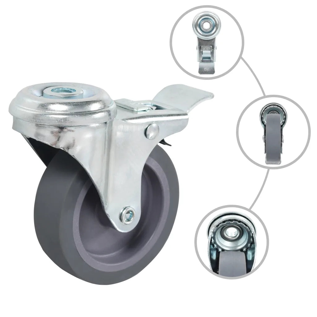 Ruote Girevoli con Foro per Bulloni 8 pz 75 mm 277856