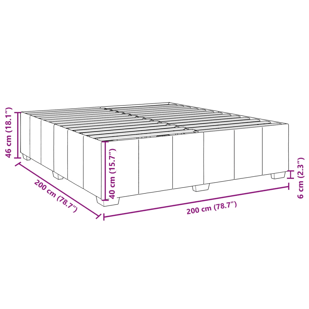 Letto matrimoniale | Letto per adulti | Giroletto senza Materasso Grigio Scuro 200x200 cm Tessuto
