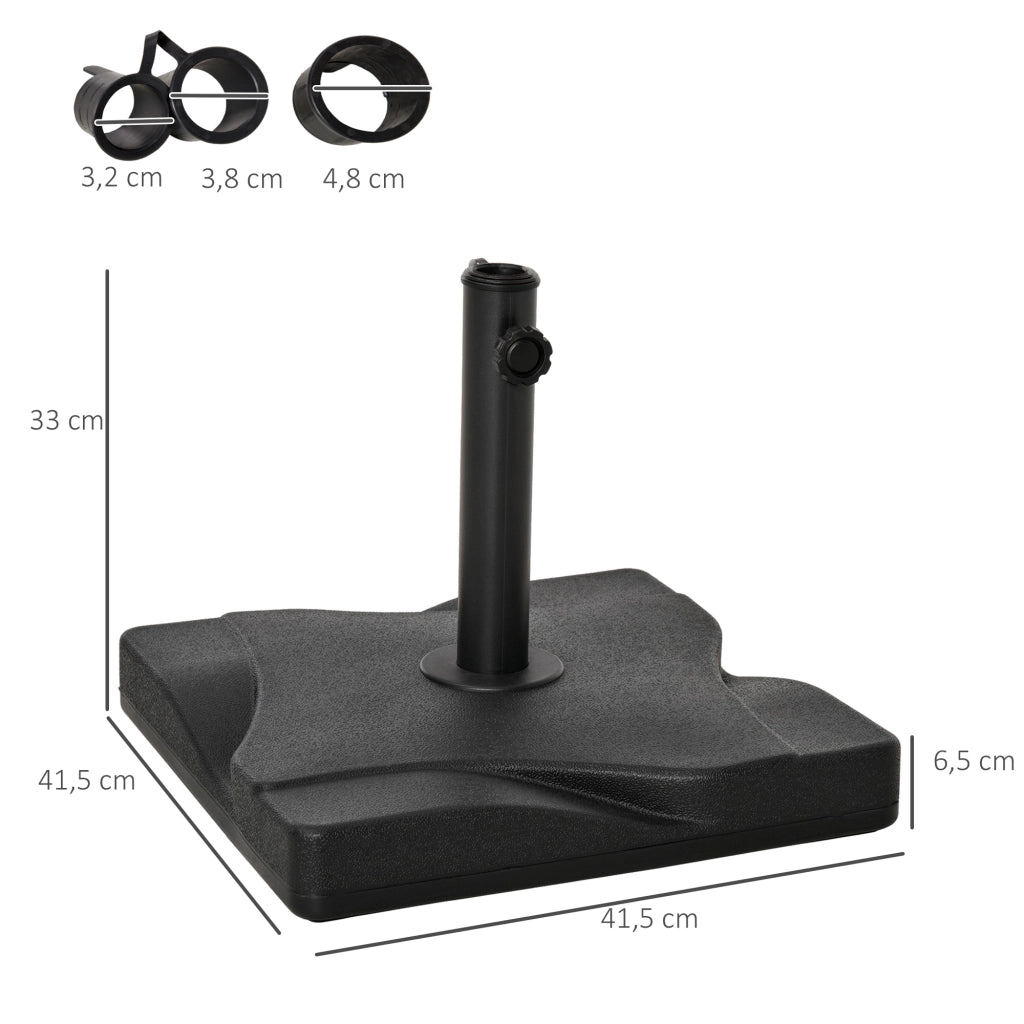 Base per Sombrilla 20 kg per ?32mm ?38mm ?48mm ¨C Minimal ¨C 41.5x41.5x33cm Nero