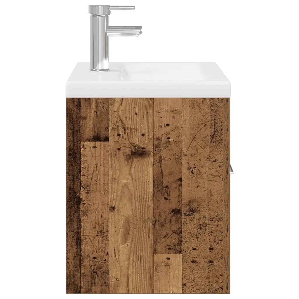 Mobile da Bagno con Lavabo Integrato e Rubinetto Legno Antico 3328905