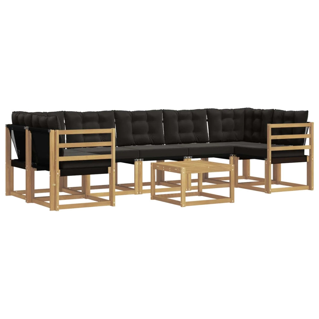 Set di divani da esterno 8 pz Bianco e Nero 3389298
