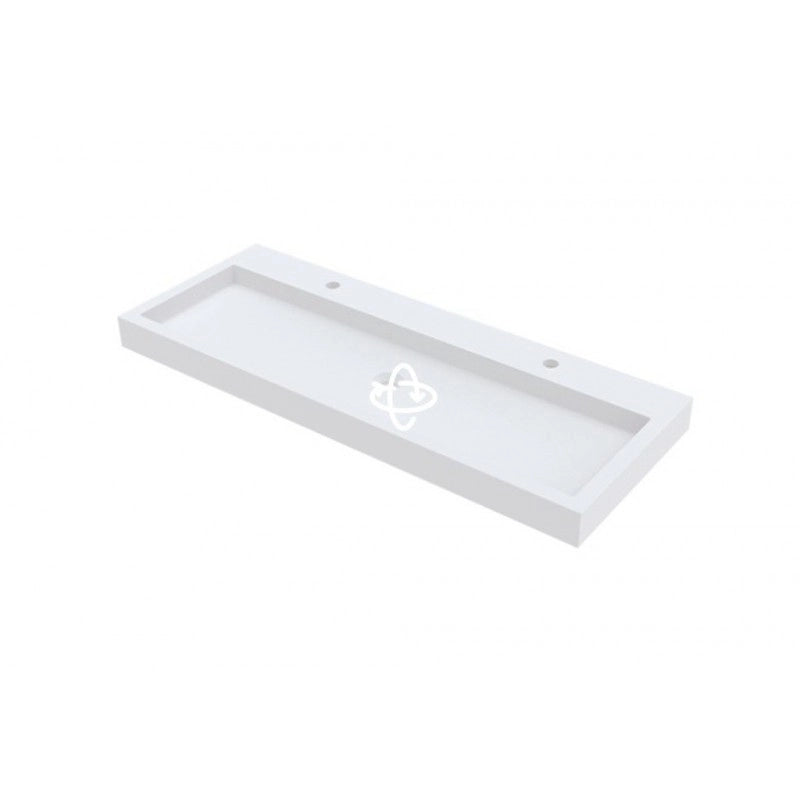 SPRING VOW RIHO lavabo 100x40x8 cm 2 fori in marmo composito
