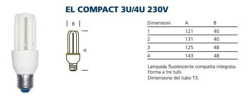 Lampada ai l.fredda fluor. comp. el151s e27 15w compatte