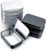 Set di Conservazione Metallico da 8 Pezzi - Rettilineo con Coperchio - Nero Argento