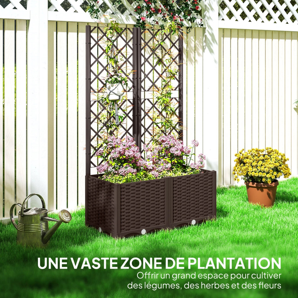 Letto da giardino rialzato con griglia ¨C Minimal ¨C 80x40x135 cm marrone