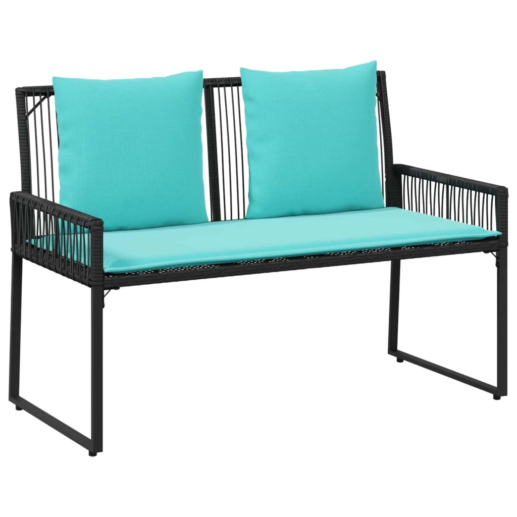 Set di Mobili da Esterno 9 pcs Nero e Turchese polyrattan 42025151