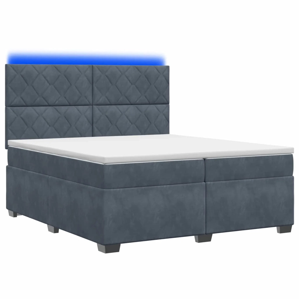 Letto box spring con materasso Grigio Scuro 200 x 200 cm 3455181