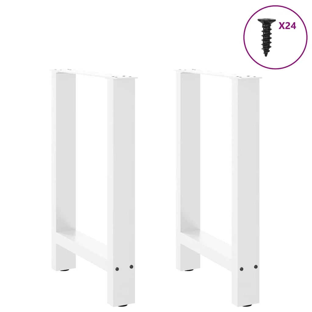 Set di 2 gambe moderne regolabili per tavolo da pranzo 50 x 73 cm in acciaio bianco 02_0057541