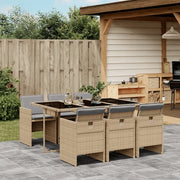 Set Pranzo da Giardino 7 pz con Cuscini Beige Misto Polyrattan 3210552