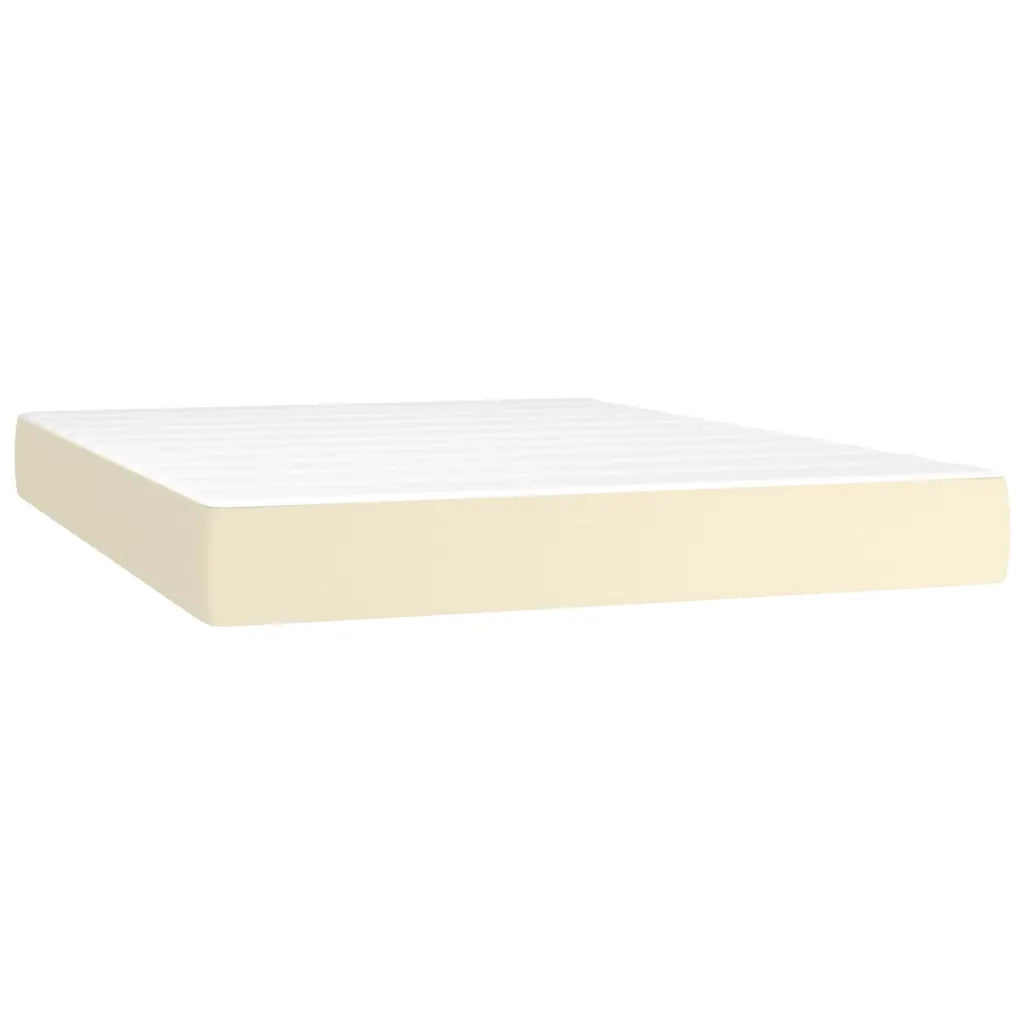 Giroletto a Molle con Materasso e LED Crema 140x190 cm 3135941