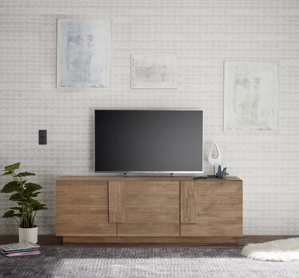 Vergonte, Mobile Porta tv 3 Ripiani, 182x44x63h cm Marrone Quercia