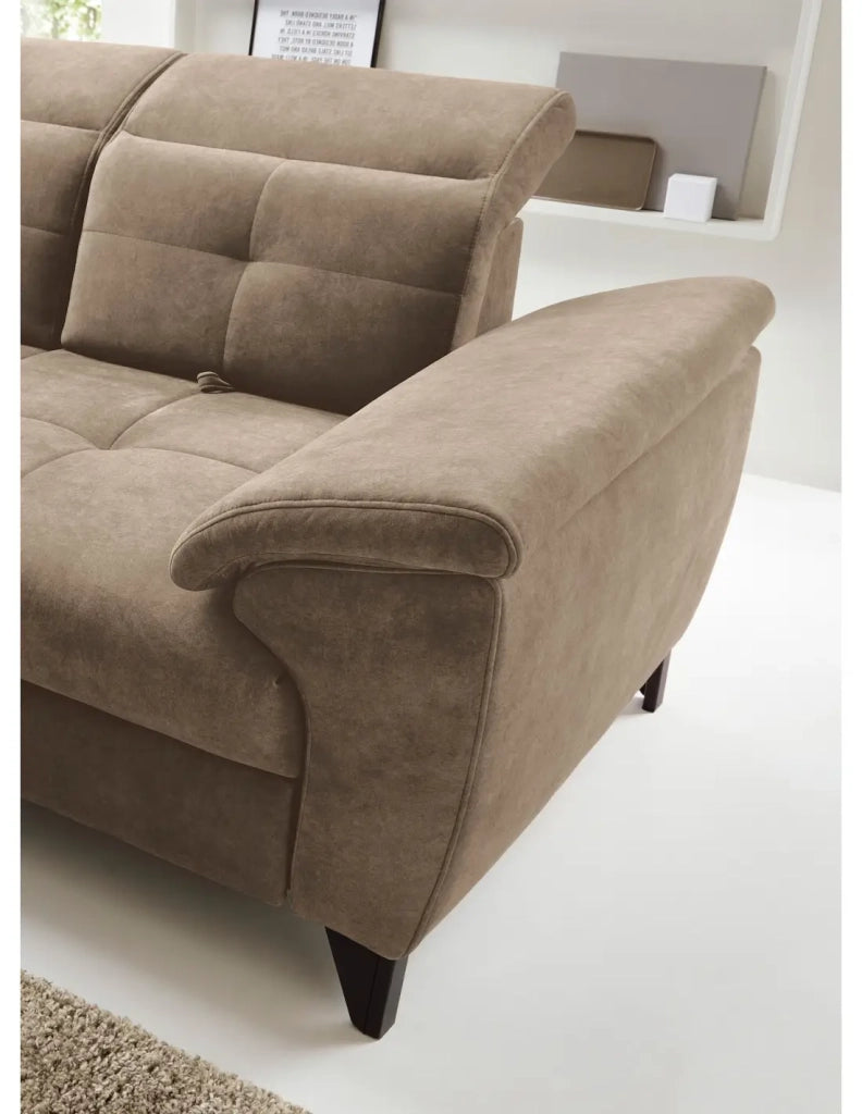 Divano ad angolo Beige 5 posti angolo sinistro schiuma HR INFERNO