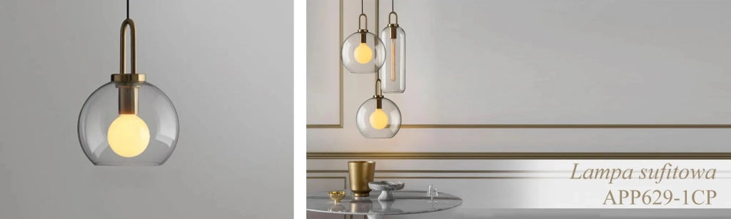Lampada Da Soffitto Sospensione Sfera Di Vetro 20cm APP629-1CP