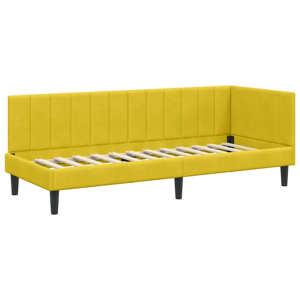 Struttura Letto Angolare con Materasso 2 pcs Giallo Velluto 3393884