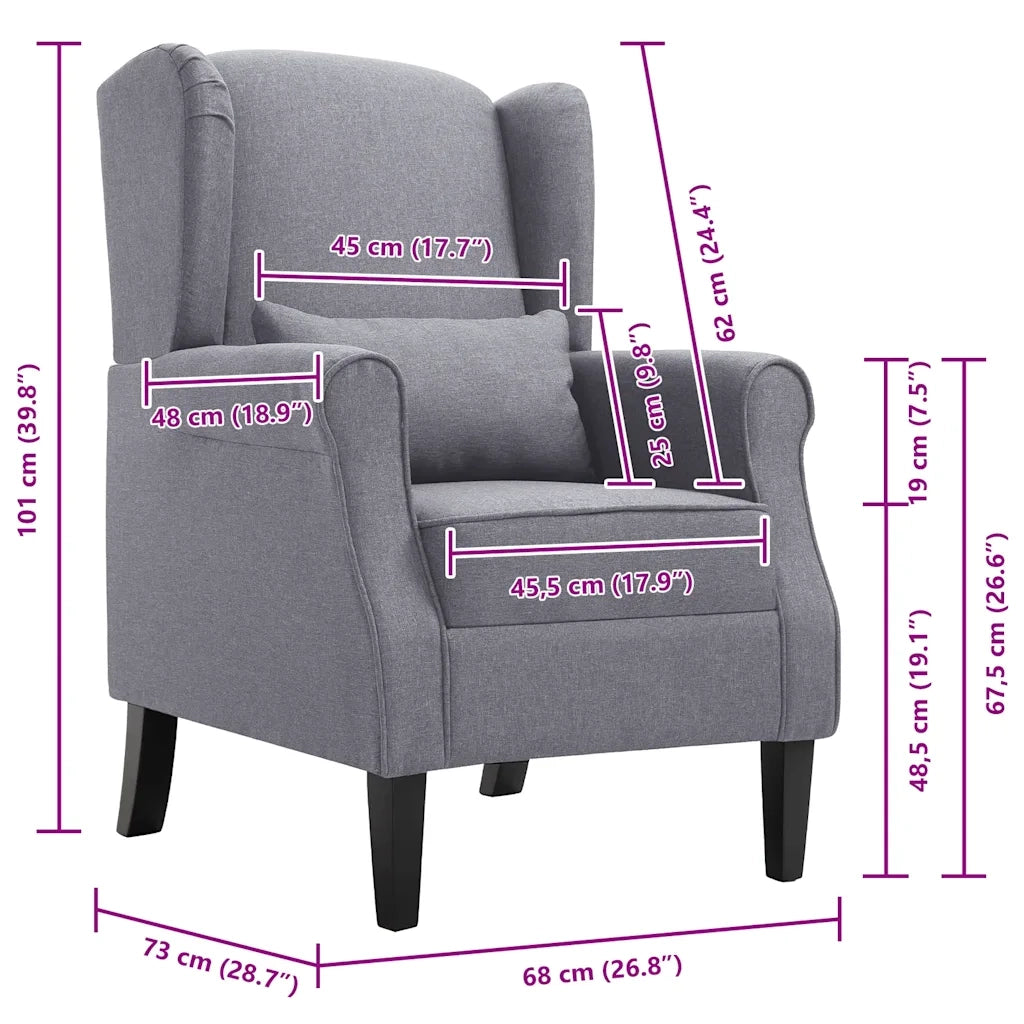 Poltrona | Sedia Relax Grigio Scuro in Tessuto