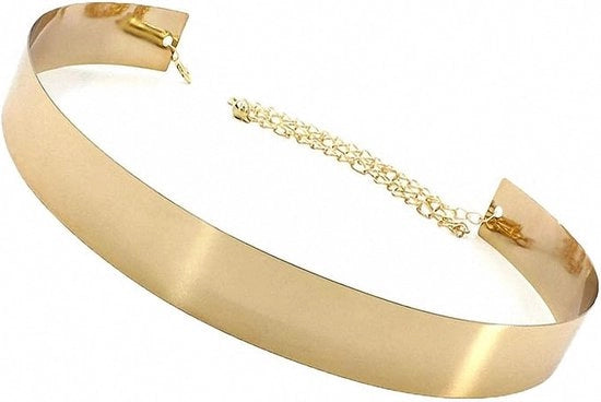 Cinturino elegante con design a metallo completo - Cinturino sottile - Cinturino dorato/argentato - Curva perfetta del corpo - Disegno di piatto solido