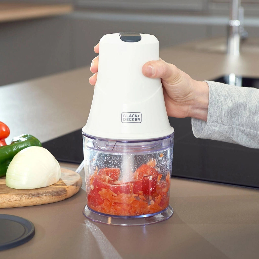 Black and Decker BXCH260E Tritatutto 260W 0.5 L 2 Velocita' Lame Acciaio Inox Lavabile in Lavastoviglie colore Bianco