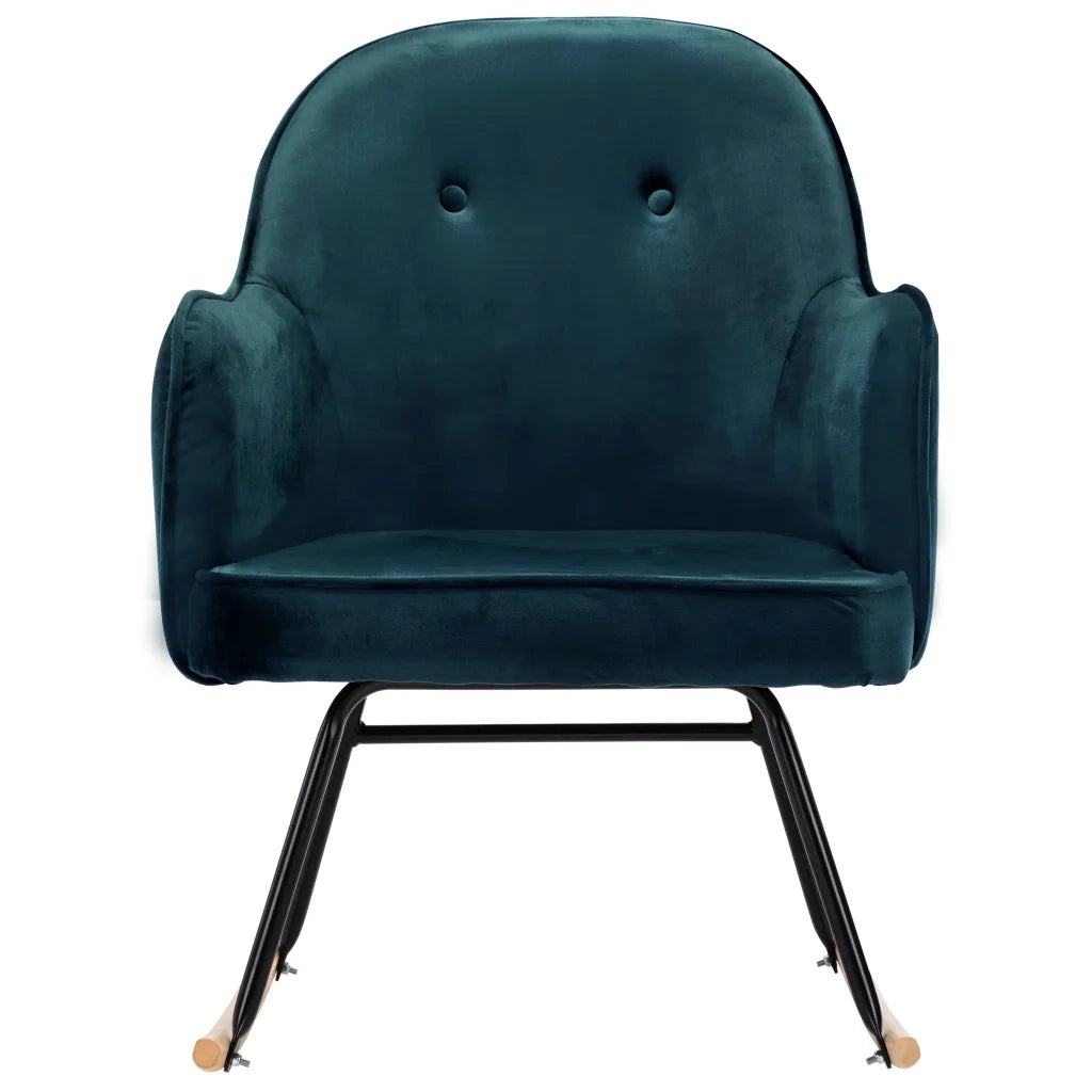 Sedia a Dondolo Blu in Velluto 289518
