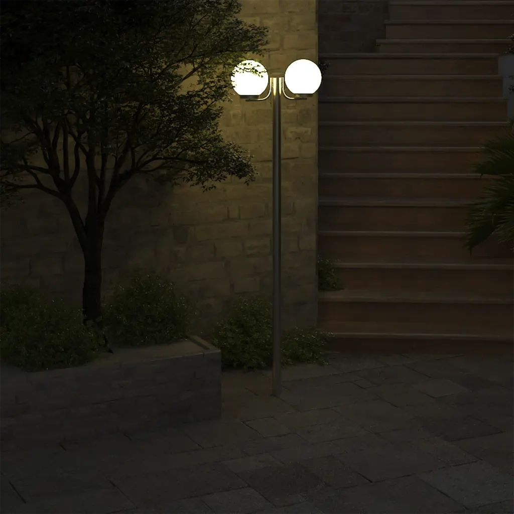 Lampione da Giardino con 2 Lampade 220 cm 40390