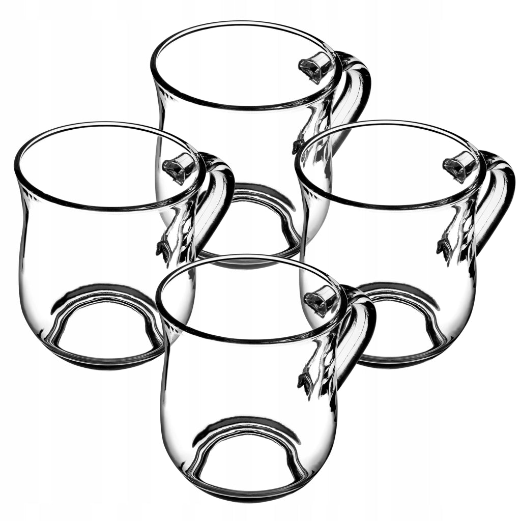 Set di 4 bicchieri da caffè e tè KADAX da 320 ml con manico.