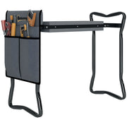Sgabello da Giardino Pieghevole con Cuscinetti ¨C Minimal ¨C Grigio 58x28x49 cm