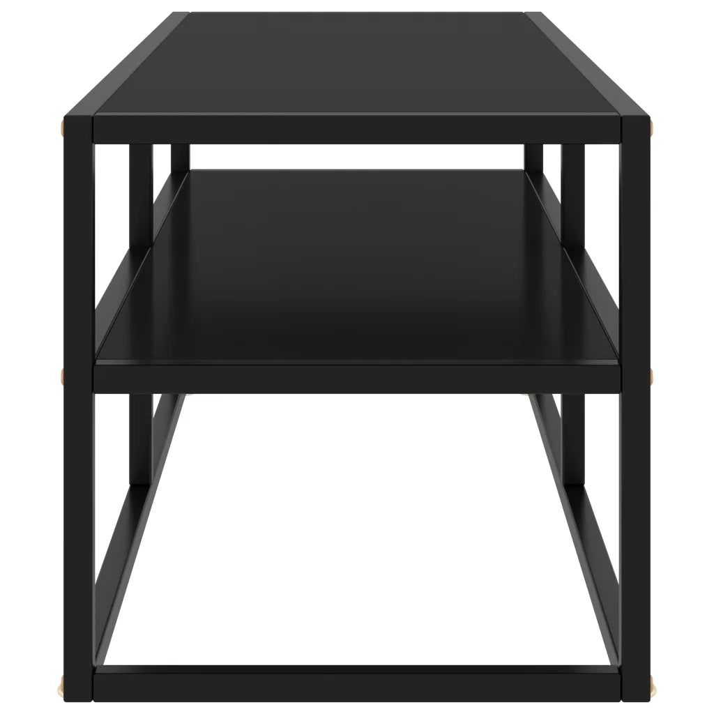 Mobile TV Nero con Vetro Nero 100x40x40 cm 322856