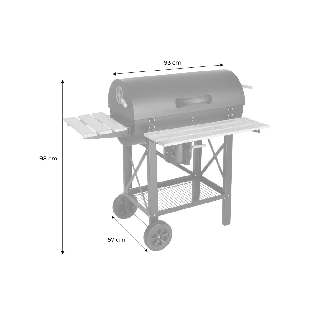 Barbecue a carbonella grill + affumicatore, nero