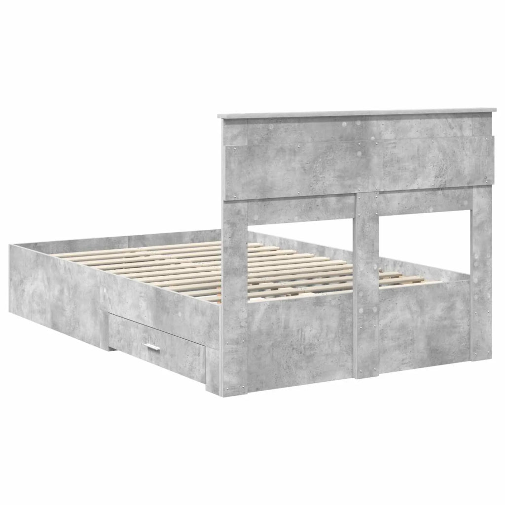 Struttura del letto con testiera Grigio cemento 120 x 190 cm 3410006
