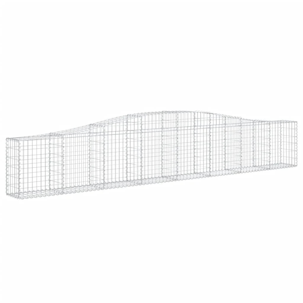 Set di 4 gabbioni ad arco per recinzione gabbia o muro di contenimento 400 x 30 x 60/80 cm ferro zincato argento 02_0041487
