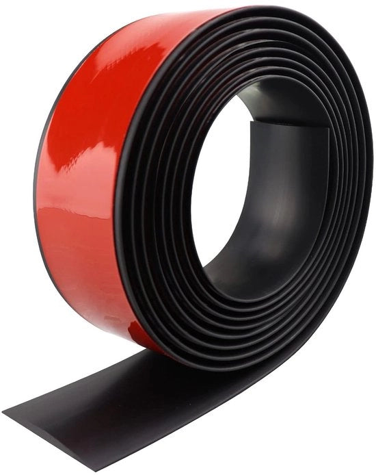 Striscia di separazione per passaggi di pavimento, profilo PVC per pavimenti in lamina, profilo di transizione piana (600 x 5 cm, Nero)