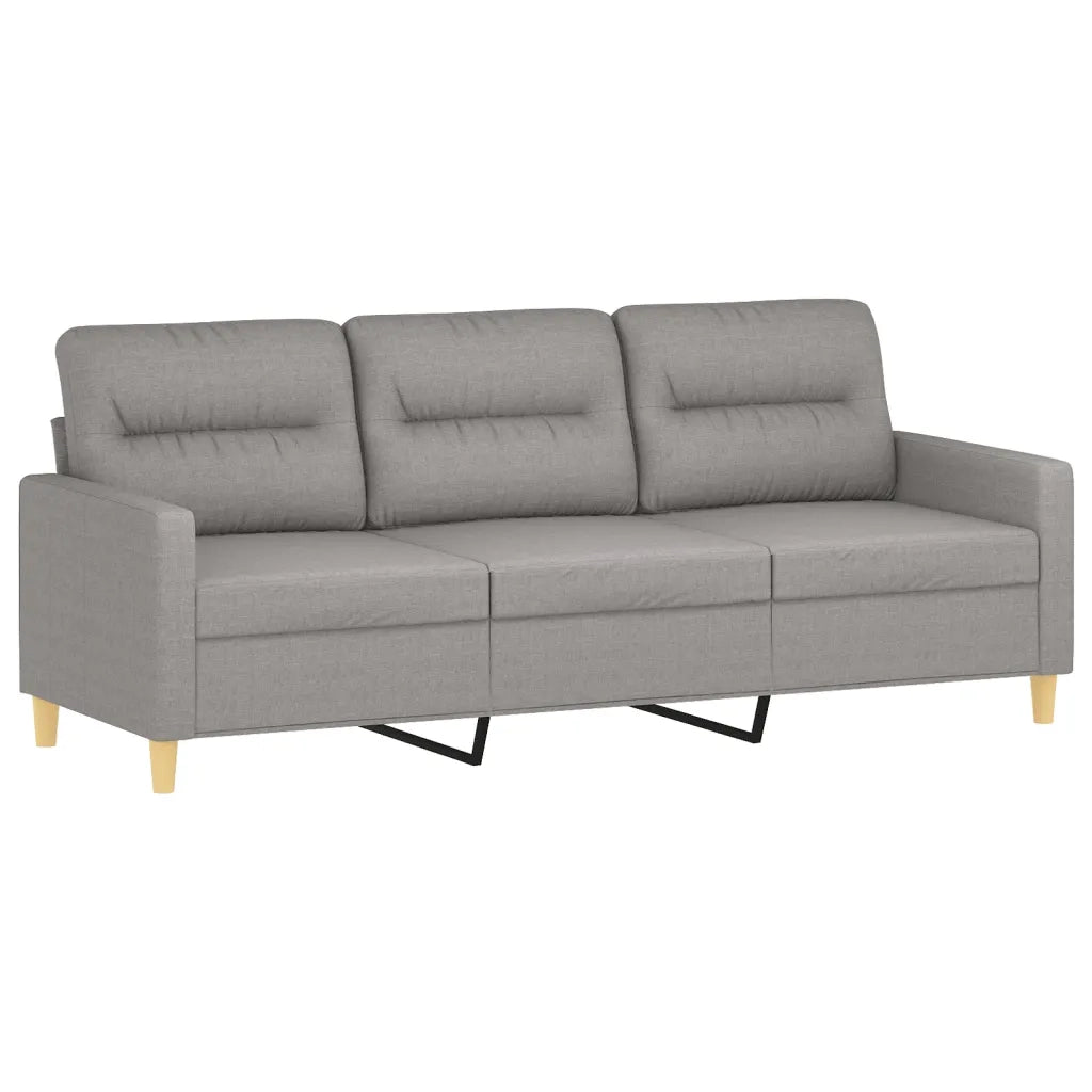 Divano a 3 Posti Grigio Chiaro 180 cm in Tessuto 348799