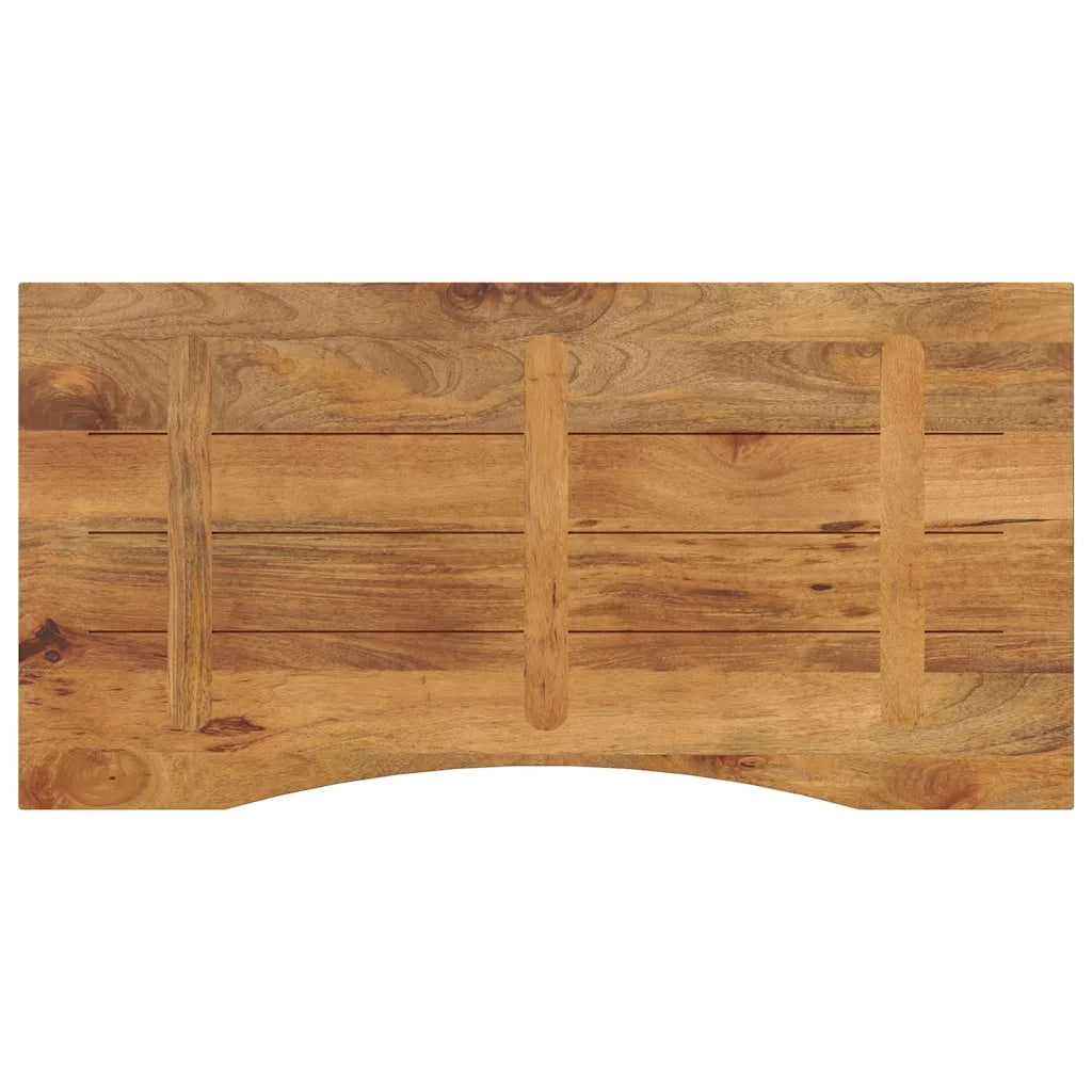 Piano Scrivania con Curva 120x60x2,5cm Massello Grezzo di Mango 370218