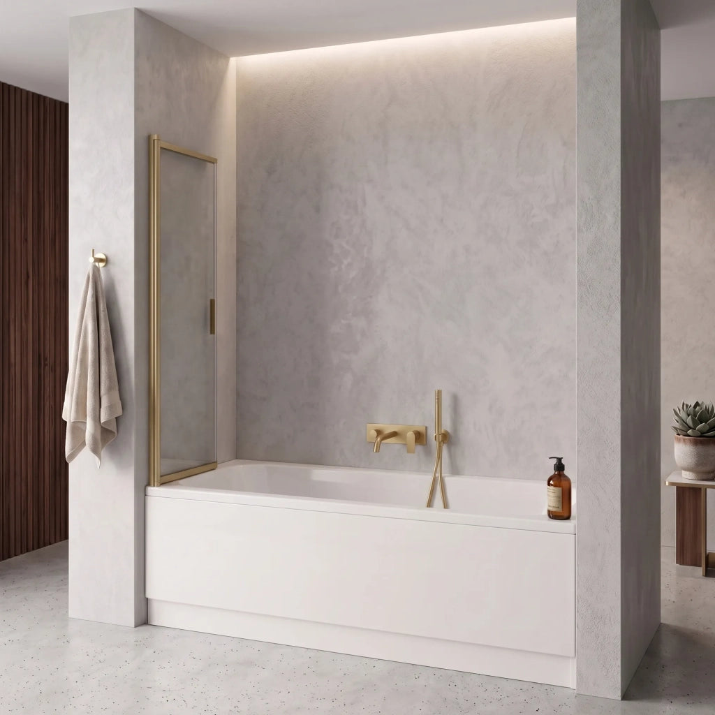 Paravento Vasca Scorrevole Rea Dario Brush Gold 100