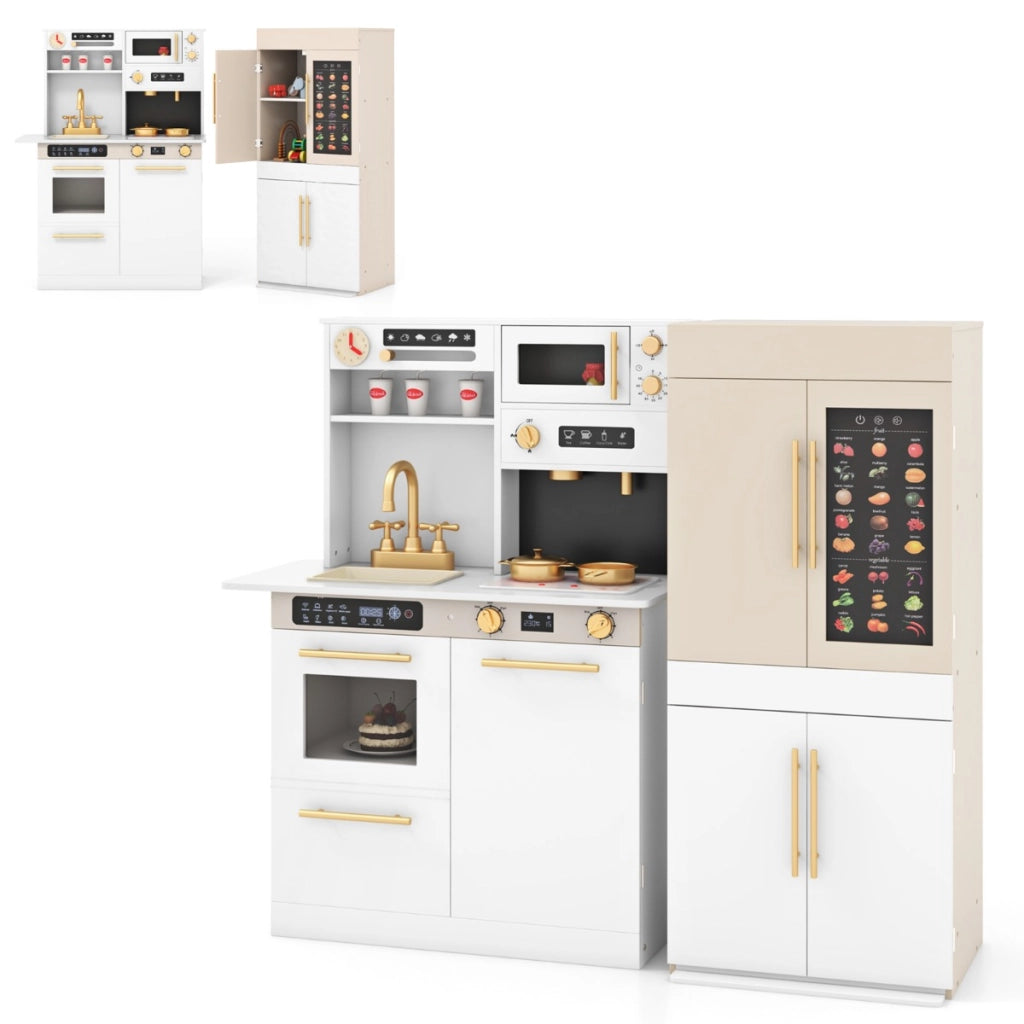 Set da cucina giocattolo combinazione frigorifero macchina da caff¨¨, Set da cucina giocattolo microonde fornello Bianco-Cucine giocattoli
