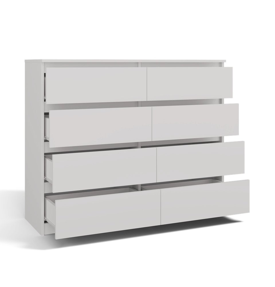 Cassettiera MALWA M8/120 bianco per camera e soggiorno