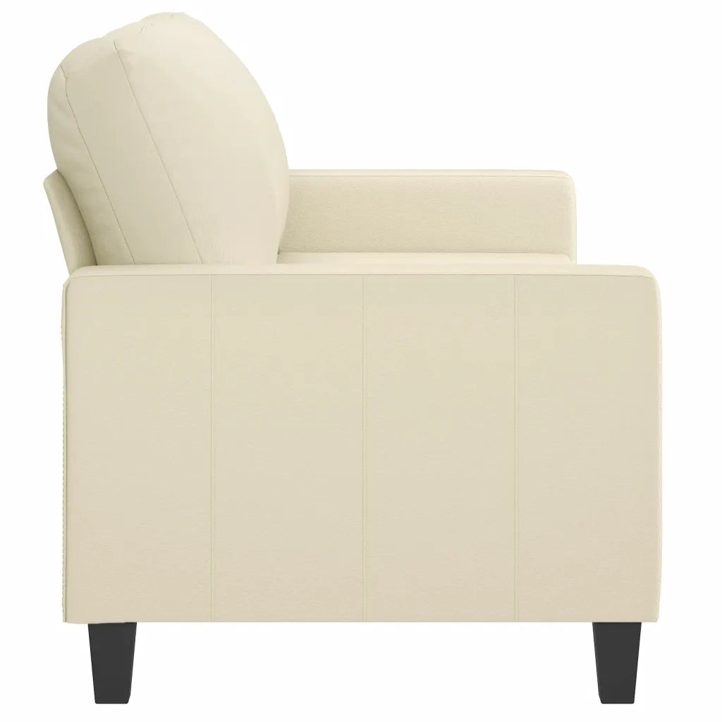 Divano a 2 Posti Crema 140 cm in Similpelle 359138