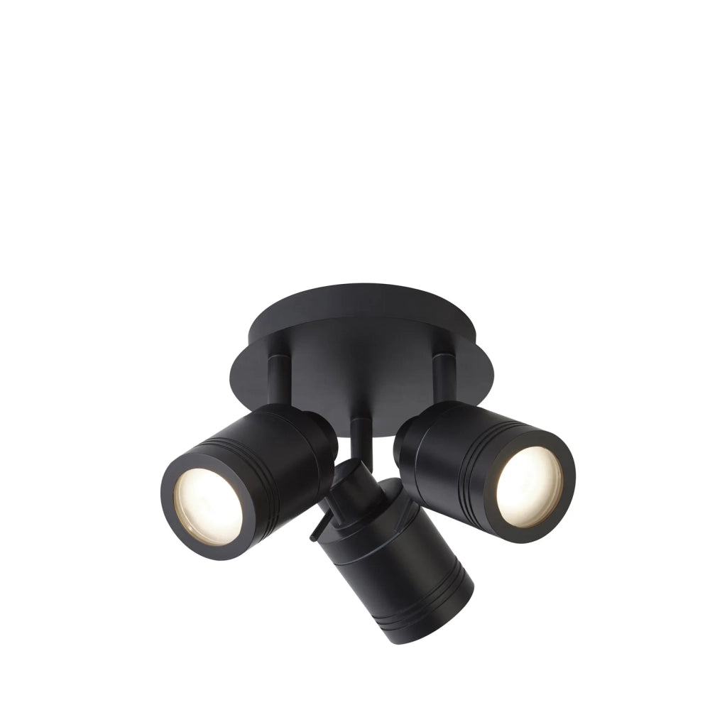 Plafoniera Contemporanea Sansone Acciaio Nero Policarbonato 3 Luci Gu10