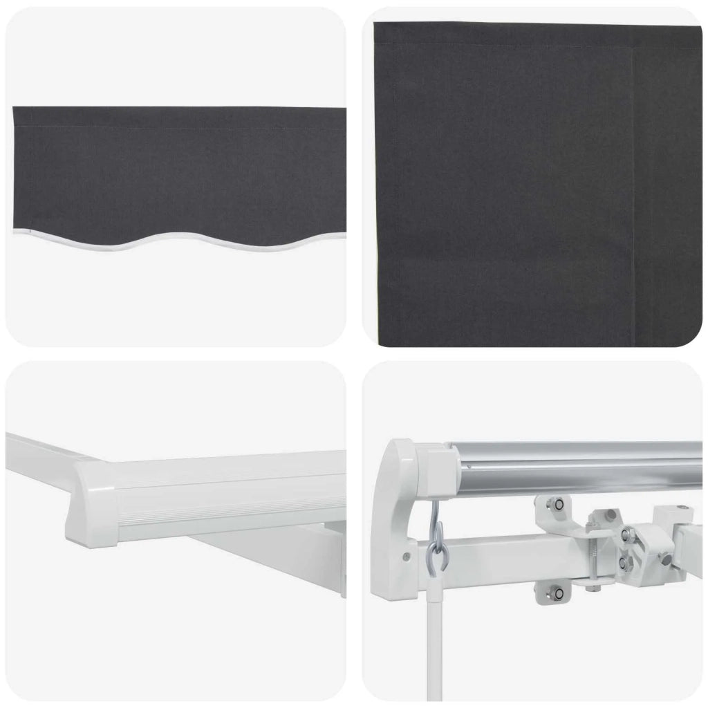 Tenda Retrattile Antracite 400 x 200 cm Poliestere e Alluminio 3329801